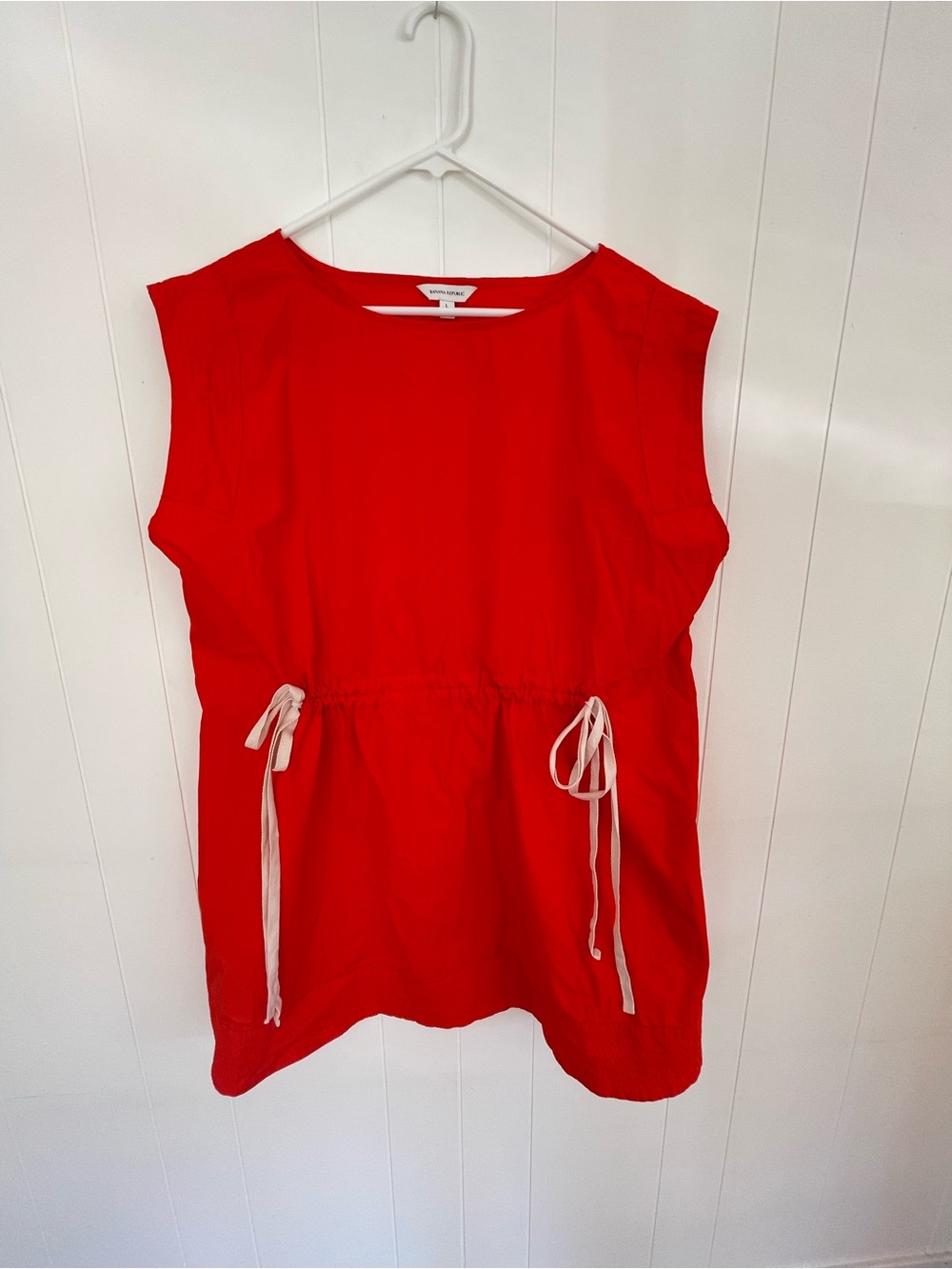 Banana Republic Orange Cotton Poplin Drawstring Mini Dress Size XL - Picture 4 of 9